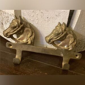 Solid Brass Horse Hooks Key/Towel/Coat Hanger 6”